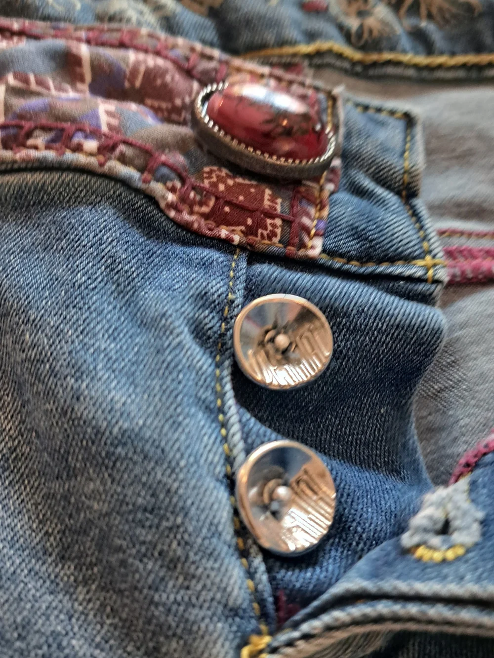 Womens Blue Distressed Denim Shorts